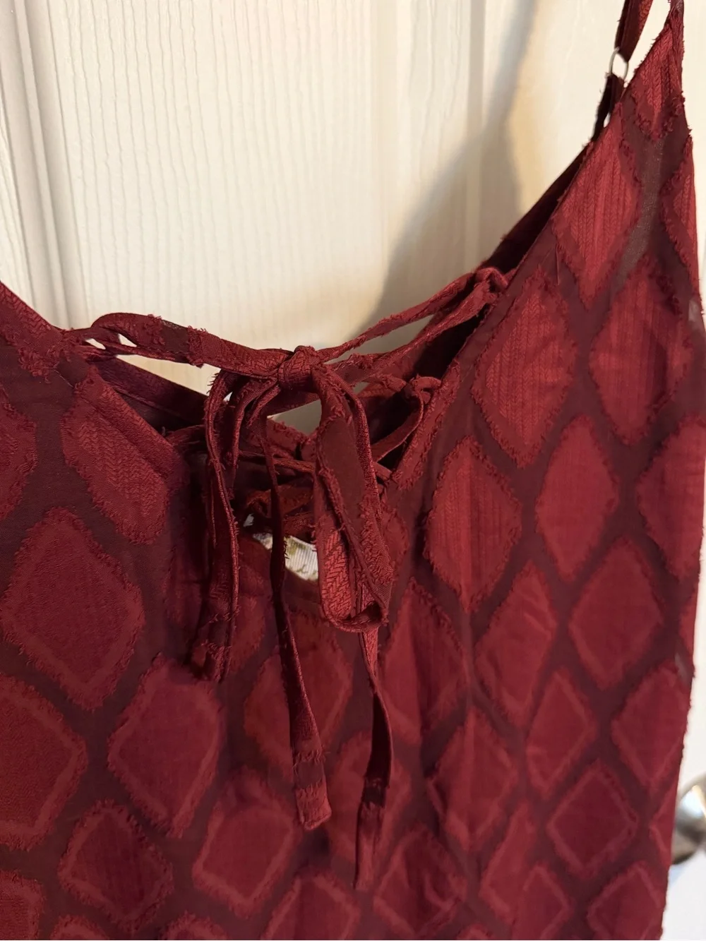 NWT Boho Band of the Free Burgundy Burnout Side Slit Maxi Dress Size M - Picture 4 of 6